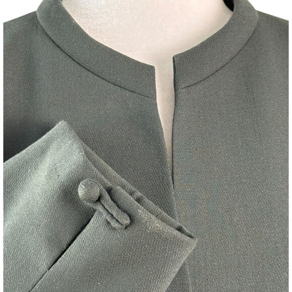CARLISLE Vintage Blazer Jacket Grayish-Green Button Front 100% Wool Women's 14 - Picture 3 of 8